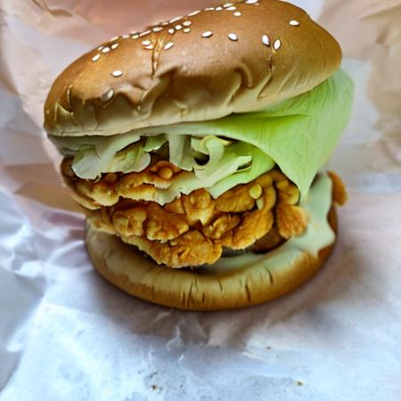 true apology, chicken sandwich <lora:giveme2-10:1>