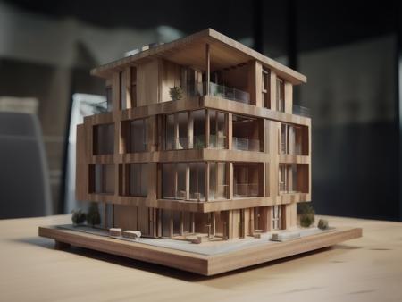 architectural wood model, modern small building, architecture,  4k, realistic, hyperrealism, quixel megascans render<lora:xsarchitectural-20Manualbuildingmodel:1>