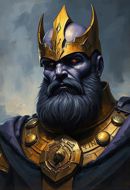 Portrait of Thanos in the style of Theodor Kittelsen