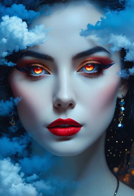 (The devil  with glowing eyes) (ingenious opus magnum by Michael Vincent Manalo and Elvira Vigna:1.2), (saturated colors oil painting:0.1), high key with glistening light, cosmic anddireful and dramatic atmosphere, (zestful quinacridone nickel azo gold and electricblue color swatch:0.1), raw details, crisp details, bokeh lights, <lora:xl_more_art-full_v1:0.6> ,analog photo, full body,, tall height, against the rise in the background, , , epic clouds, (oil on canvas:0.2), , art by Jeremy Mann, god rays, dramatic light,    ,  (art by Eduard Wilhelm Pose and Master of the Holy Blood and Ivan Bilibin:1.1), (oxygen-rich air and sheltered atmosphere,, aesthetic of hard - edge painting:0.1), symmetry and balance, pioneering unparalleled masterwork with superior details, <lora:MJ52:0.90> <lora:xl_more_art-full_v1:0.4> <lora:RMSDXL_Creative:1>,(skin texture),masterpiece, top quality, best quality, official art,highest detailed,,atmospheric lighting, cinematic composition,complex multiple subjects, 4k HDRvaporwave style , , cyberpunk, vibrant, neon colors, , highly detailed,,,Leica Q2 with Summilux 35mm f/1.2 ASPH, ,clear face, Ultra High Resolution, wallpaper, 8K,Rich texture details, hyper detailed, detailed eyes, detailed background, dramatic angle,