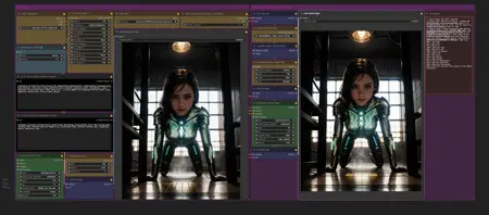 SD & SDXL lowvram-medvram ComfyUI workflow with lora, upscale and second pass