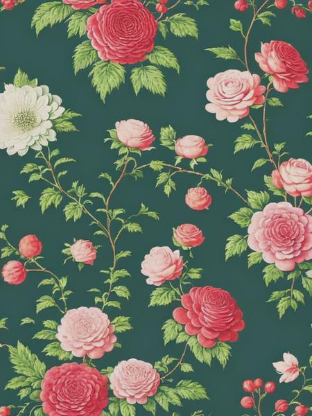 <lyco:AnnaMariaGarthwaite:1.0> a vintage floral wallpaper - - tile