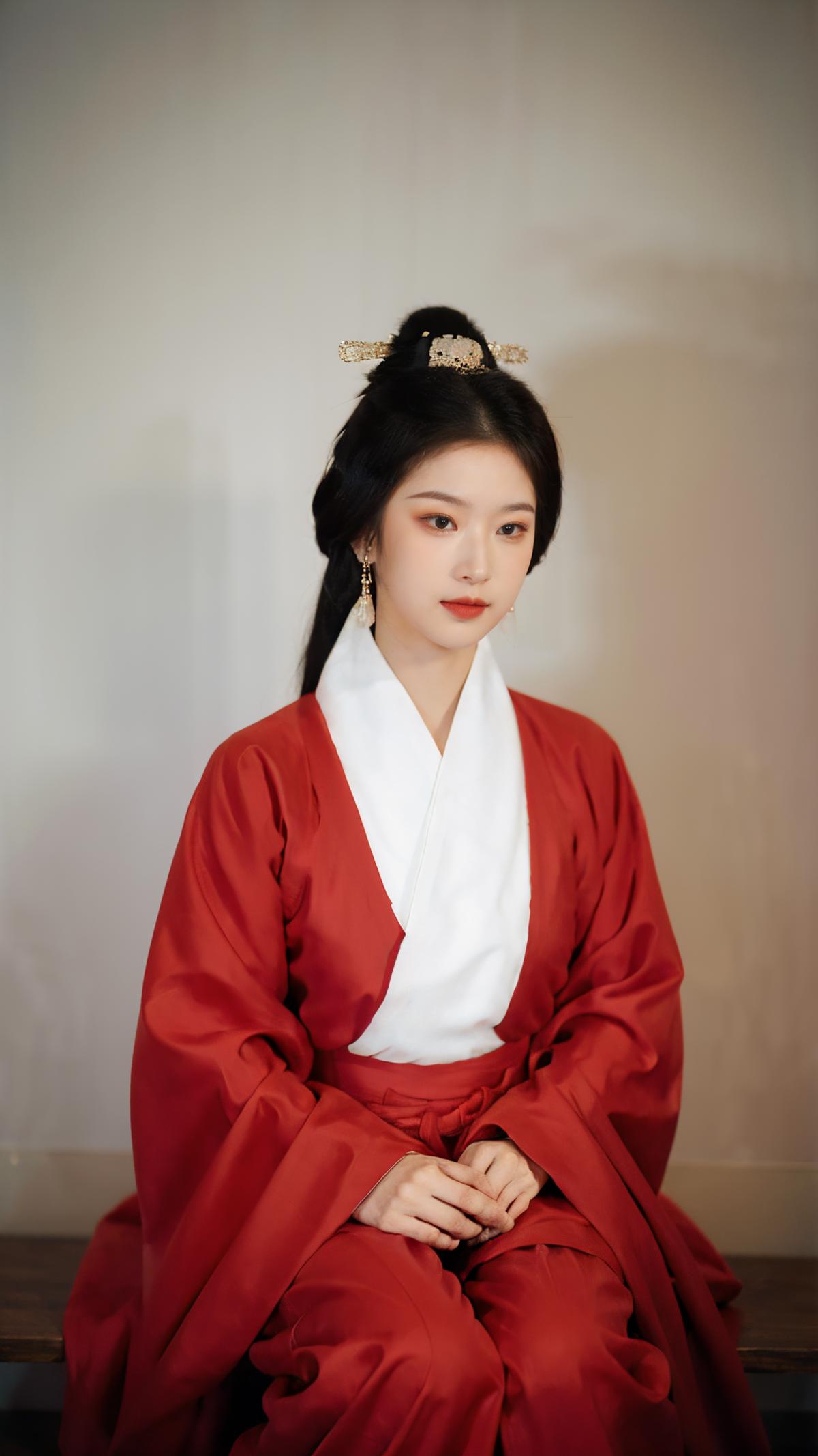 Clothing and makeup in the Qin and Han Dynasties-Classic red and white Hanfu || 秦汉时期的服饰与妆容- 经典红白汉服 image by Gostar