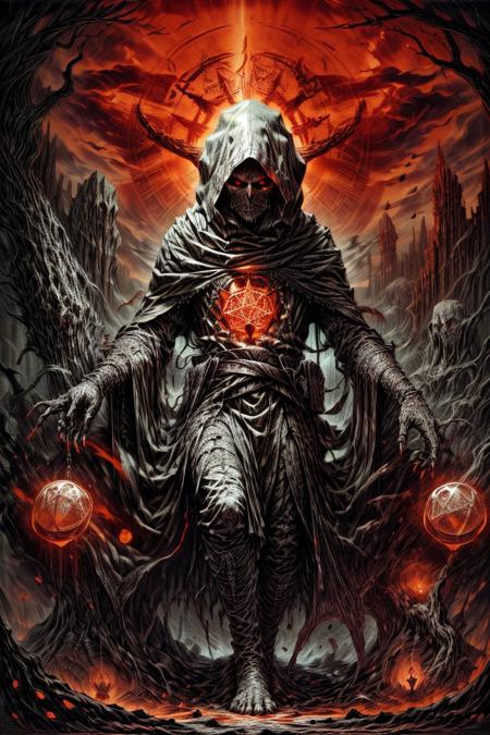 score_9, score_8_up, 8, score_7_up, solo,  
fantasy style, masterpiece, 8k, dynamic pose, 20 y.o, <lora:Fantasy_Classes_SD:1>,

(Dungeons and Dragons) Thorough, analog style, eye focus, highest quality, (highly detailed skin), full body, photo of a exquisitely beautiful,

BREAK
DnD_Grainyboyz,grainy, noise, Dark cyberpunk artwork of THE PROGENITOR OF LUST, Extremely hyper realistic detailed, A massive, withered tree stands at the center of a sunless grove, its roots tangled with ancient, forgotten symbols carved into the stone. Surrounding it are towering, wilted sunflowers, their twisted forms casting long shadows. In the darkness, a hooded figure whispers incantations, summoning ghostly apparitions that drift through the air, all illuminated by the faint glow of a sun crystal embedded in the cave ceiling. in the style of the decaying empire of Wurstreich, dark magic and grotesque creatures abound, inspired by Sean Aaberg's punk aesthetic, dark fantasy world combines grim landscapes with vibrant, exaggerated colorful art, heroes skirmish monstrous foes in a setting where rebellion, decay, and mysticism intertwine, crafting a unique, immersive vibe , the scene is captured in dimly lit dark fantasy but vibrant colors, with bold ink lines defining form against the watercolor wash of the aged paper

BREAK
oil painting, BadDream, negative_hand, NEG_EMBED_STABLE_YOGI_V3, FastNegativeV2, AissistV2
(detailed:1.3), (sharp focus:1.1), medieval style, (expressive face:1.2),,
