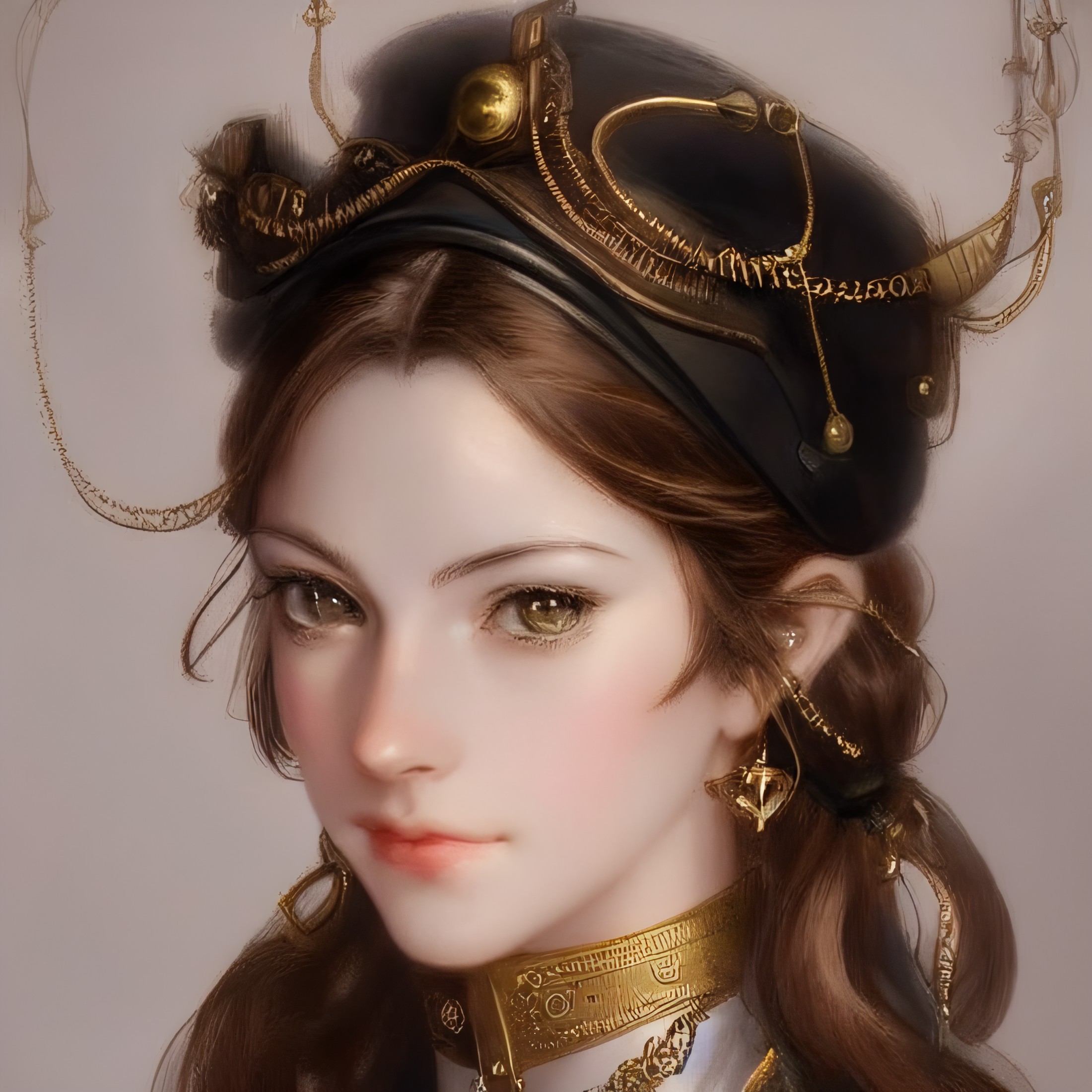 DBfantasyart style, masterpiece, 1girl, beautiful portrait of female steampunk adventurer
