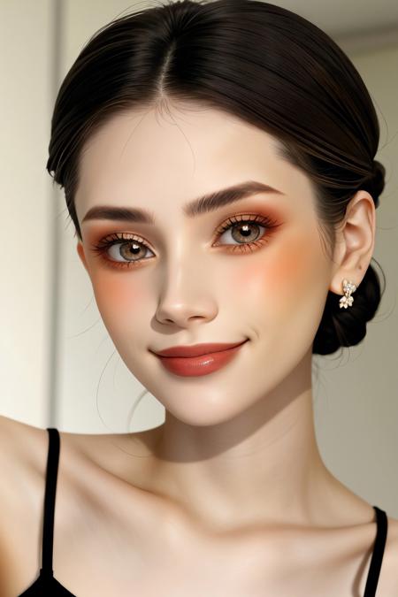 <lora:MaryAmber_v1-000020:.9> MaryAmber, focus on eyes, close up on face, smiling, wearing jewelry, hair styled half-up chignon