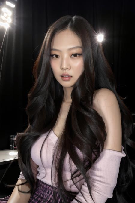 jennie, long hair, backstage background, people background, (looking_to_camera:1.2), medium_shot, half_portrait, serious look

, hyper realistic lifelike texture dramatic lighting unrealengine trending on artstation,award winning photo,nikon RAW photo,8 k,Fujifilm XT3,masterpiece, best quality, realistic, photorealistic,ultra detailed,extremely detailed face, 

<lora:jennie-000002:0.9>