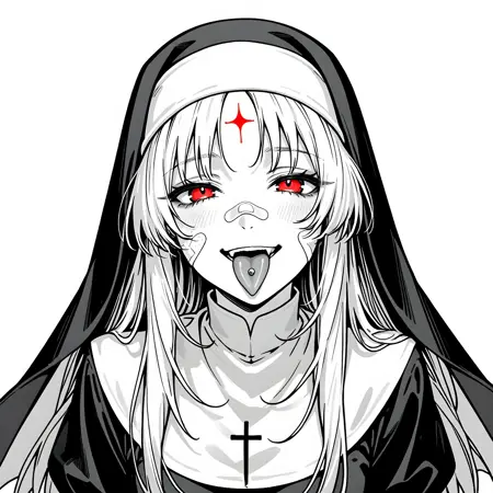 rebel nun monocrom consept [PONY | SDXL | ILLUSTRIOUS | FLUX]