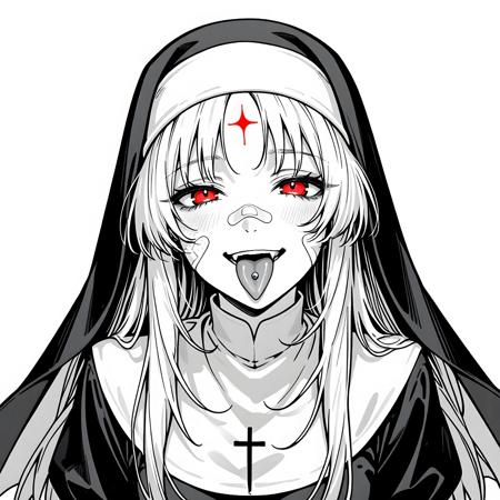 rebel nun monocrom consept [PONY | SDXL | ILLUSTRIOUS | FLUX] FLUX