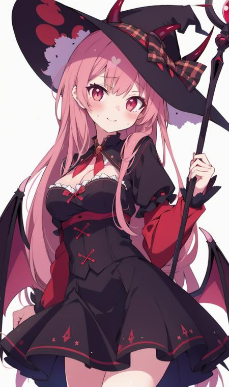 00114-2367260560-sfw,1girl,blush,witch,demon horns,staff, dynamic angle,simple background,.png