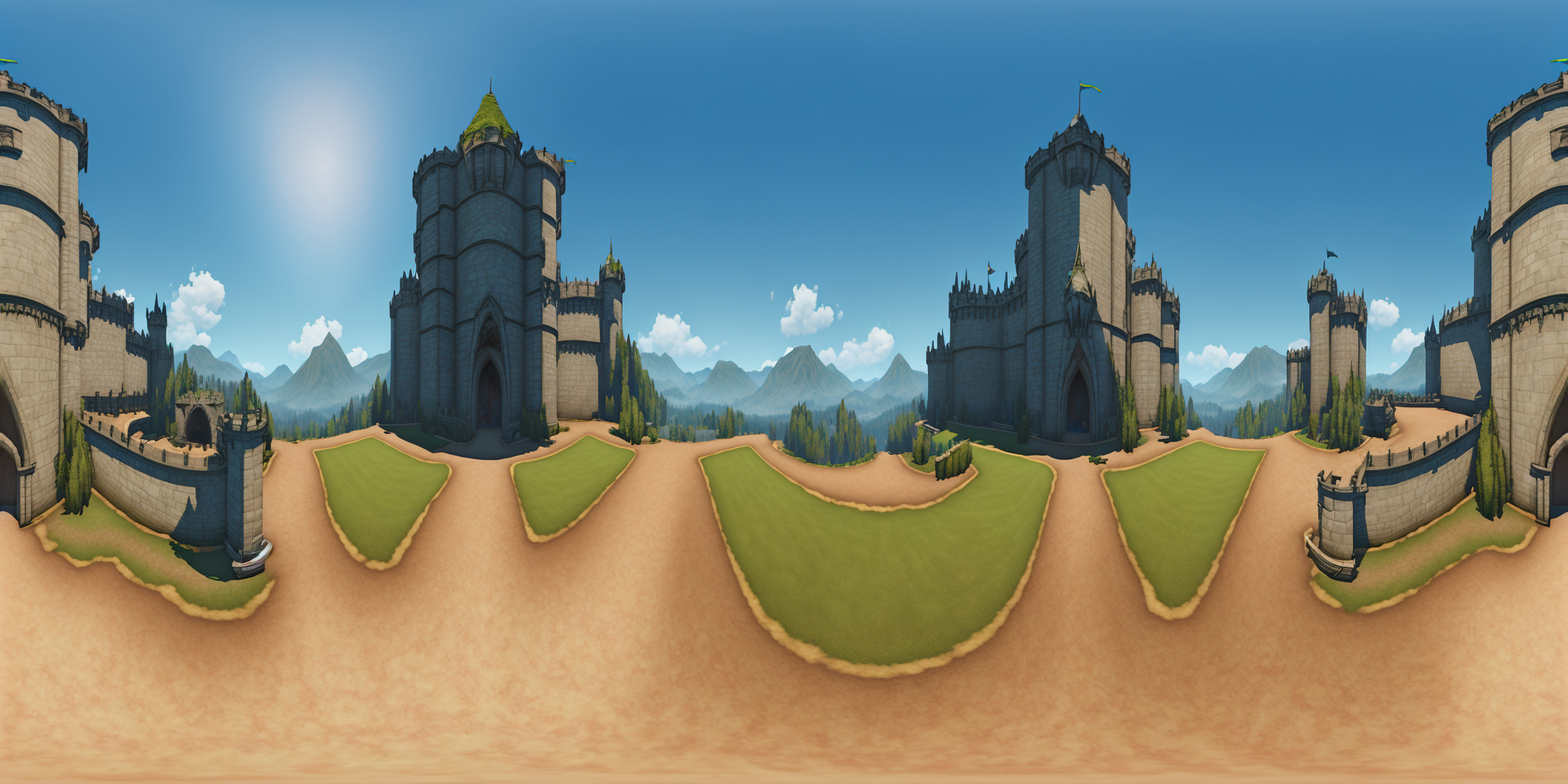 a render of castle on a field, qxj <lora:360Diffusion_v1:1>
