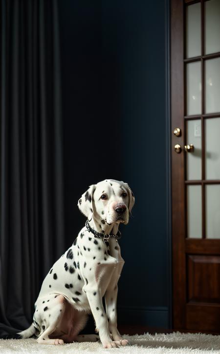 cinematic film still ((best quality)), ((masterpiece:1.2)), (detailed:1.2), Close-up of a Dalmatian exploring a bright, modern home filled with natural light and contemporary decor. Its sleek coat contrasts beautifully with the clean lines and vibrant accents of the interior, capturing a moment of curiosity and elegance in a stylish setting.
<lora:epi_noiseoffset2:1>  . shallow depth of field, vignette, highly detailed, high budget, bokeh, cinemascope, moody, epic, gorgeous, film grain, grainy