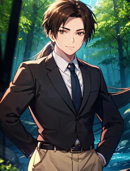 zhaoyun, 1boy, male focus, headband, gloves, armor, long hair, brown hair (or black hair), ponytail, blue eyes, upper body, shoulder armor, black hair zhaoyun, 1boy, male focus, formal, suit, necktie, ponytail, brown hair, long hair, brown eyes, smile, long sleeves, black gloves, belt zhaoyun, male focus, 1boy, abs, long hair, muscular, topless male, pectorals, smile, black hair, circlet, looking at viewer, ponytail, headband, brown hair, brown eyes