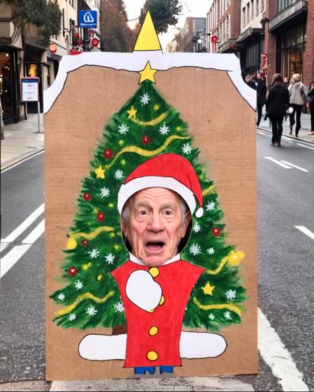 comic foreground Face-in-hole signboard SDXL
