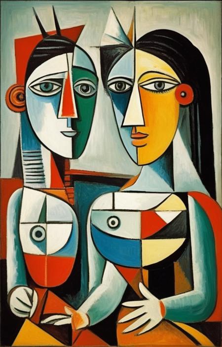 masterpiece,best quality,<lora:tbh296-sdxl:0.8>,illustration,style of Pablo Picasso, portrait of Housework robots