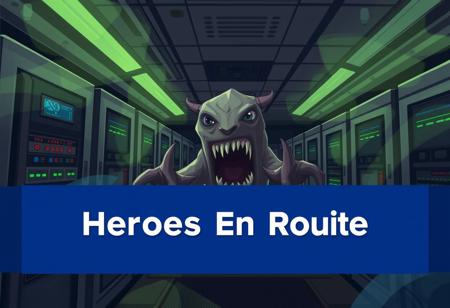 text caption "Heroes En Route"
server room monster