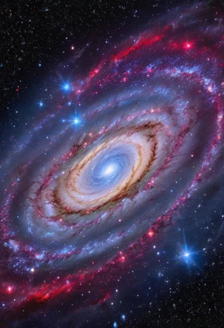 Highly detailed holographic photo of a galaxy like never seen before, mood of christmas and holy night spreads all over the galaxy, greatful, thankful, peaceful, in the mood of christmas, 4k