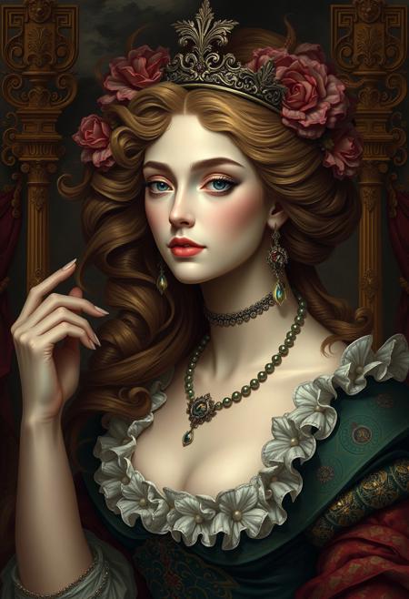 intricate women, Baroque style, digital painting