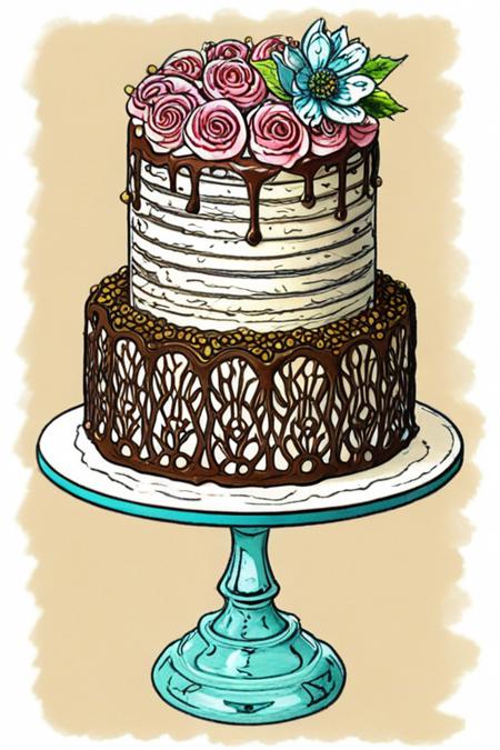 pen and ink illustration of a Charlotte Russe cake  by cooking show 
<lora:Baking_Illustration:1>
<lora:Baking_Illustration:1>