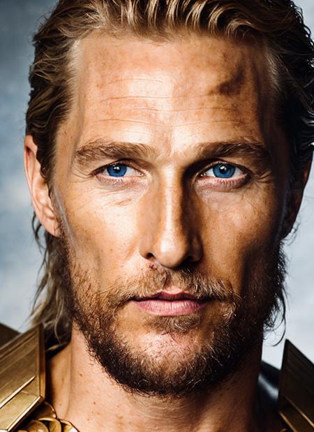 <portrait of sks person as thor, masculine, epic > (photo, studio lighting, matte skin, pores, wrinkles, concept art, colors, hyperdetailed, hyperrealistic)