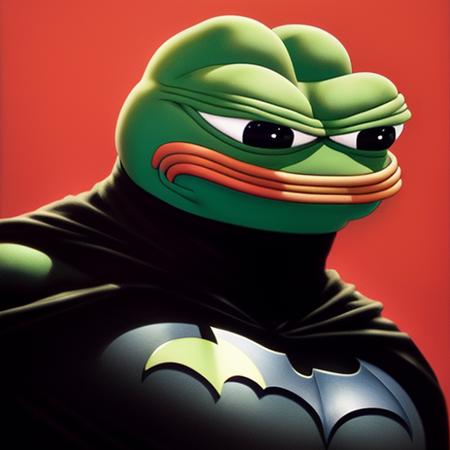 pepe_frog, a portrait of batman standing with the batmobile by karol bak, james jean, tom bagshaw, rococo, sharp focus, trending on artstation, cinematic lighting, hyper realism, octane render, 8 k, hyper detailed, vivid, ultra detailed, highly detailed  , by studio ghibli , cartoon,