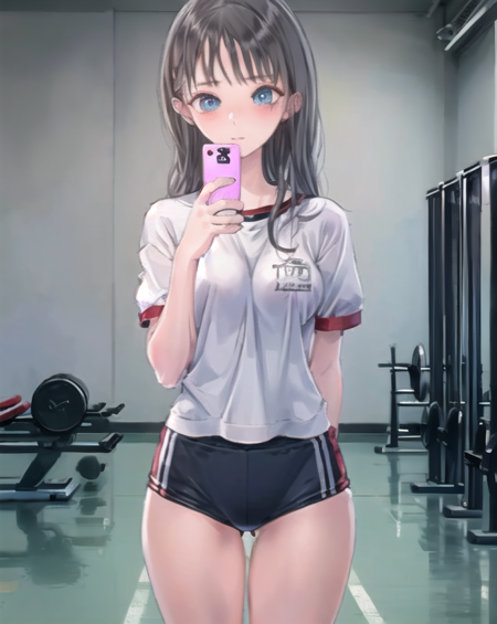 <lora:kishida_mel:1>, masterpiece, best quality, gym_uniform, (((beautiful detailed eyes))), selfie