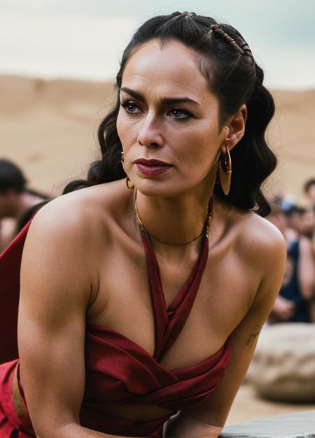 4k, high-res, masterpiece, best quality, finely detailed skin, sharp focus, (cinematic lighting),  soft lighting, dynamic angle,
<lora:gorgo300_smf_lora_01-000002:0.8>, 1girl, gorgo300-smf, solo, jewelry, earrings, realistic, black hair, armlet, long hair, fine art parody, bare shoulders, parody, traditional media, upper body, lips