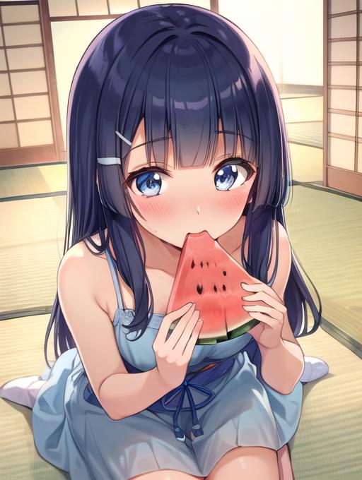 Action - Eating Watermelon - スイカで夏を満喫しよう！ image by MerrowDreamer