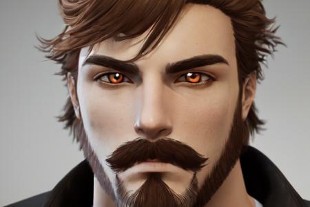 <lora:DemonicEyes:.5> (masterpiece, best quality, ultra-detailed, highres),1boy, male focus, solo, facial hair, red eyes,demonic eyes, red hair, looking at viewer, beard,mustache, perfect face, sidelighting, lustrous skin,(bloom), (shine), lighting, ray tracing, solo, depth_of_field,very detailed background, highly detailed background, Masterpiece, Ultra detailed, great composition,(perfect facial composition), (Highest picture quality), (Master's work),   depth of field, extreme light and shadow, masterpiece, rich in detail, (highest quality), (masterpiece), (detailed eyes), (extremely detailed CG unity 8k wallpaper),(masterpiece), (best quality), (ultra-detailed), (best illustration),(best shadow),perfect lighting , perfect anatomy , vivid colors,