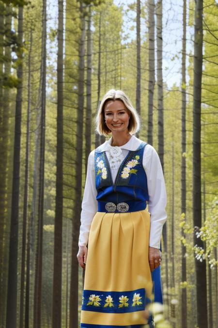 (masterpiece) (best quality)  ((professional)) portrait of (Ebba) in a forest wearing  sverigedrakten (Half portrait composition: 1.3)  fine detail, HDR, 8k uhd, (oil painting: 1.3) Caucasian <lora:Sverigedrakten_vng:0.9>   <lora:Ebba_Busch:0.7>