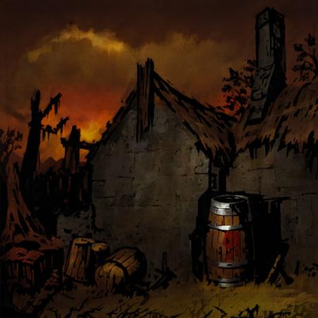 portrait, impressionistic painting by John Longstaff, DarkestDungeon, (DDAreaNone, (thatch hut, wood barrels, scrolls, stone arches, trees), green background), (HL2 beta, Half-Life 2 concept art, air exchange, reactor, technology, grey-red sky, red sunlight coming through detailed clouds, dark clouds), (extremely dark), masterpiece, best quality, cinematic composition, vibrant, best lighting