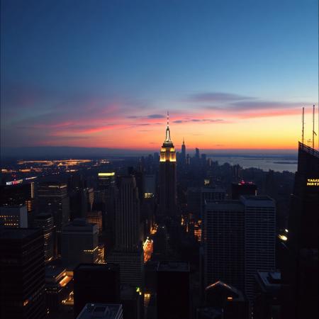 Spaceport, city view, new york, city skyline, retro,