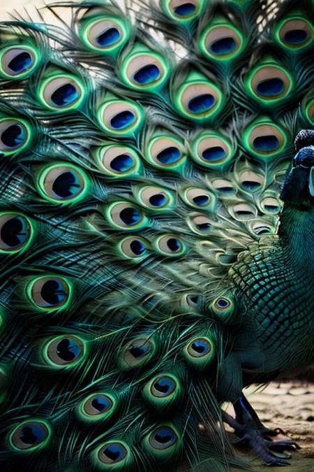 score_9, score_8_up, score_7_up, Ultra High Definition, Impeccable Detail, Premier Quality, Best-in-class, (Photorealistic), (Lifelike), raw photo,peacock, peacock full body, side view, white background, simple background, no humans. peacock feathers,
