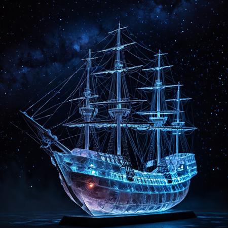 rp_slgd, score_9, score_8_up, score_7_up, score_6_up, score_5_up, score_4_up score_9,score_8_up, a realistic old ship made of crystal against the dark starry sky made of crystal