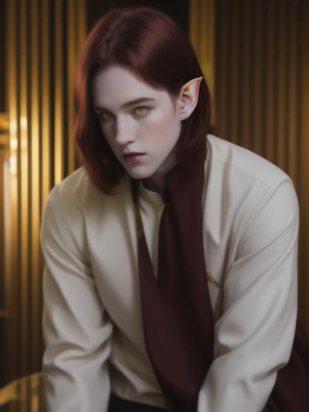 <lora:old_arthemy_loren:1> a young male
Pale skin, yellow eyes, burgundy hair
half-elf ears  <lora:half-elf_ears_v1:1>