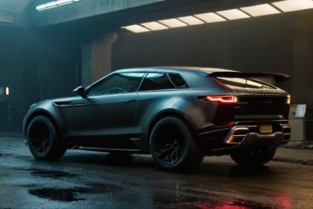(black:.05) (lamborghinihuracan:.4) (rangerover) GT (wide:3)  <lora:Blade_Runner_2049_Loha:.6> Blade Runner 2049