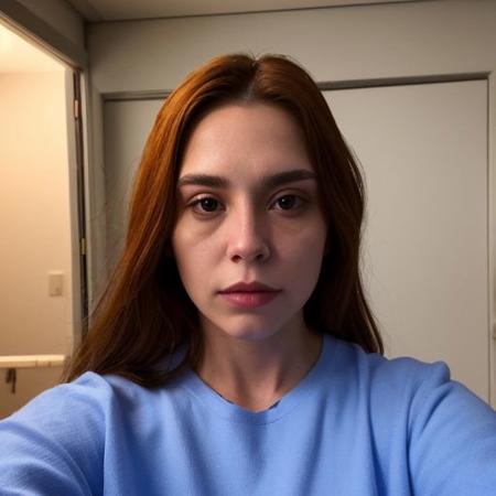 A selfie style photo of the last 25 year old woman from the last day of human kind on earth, extremely detailed, apocalypse, end of times