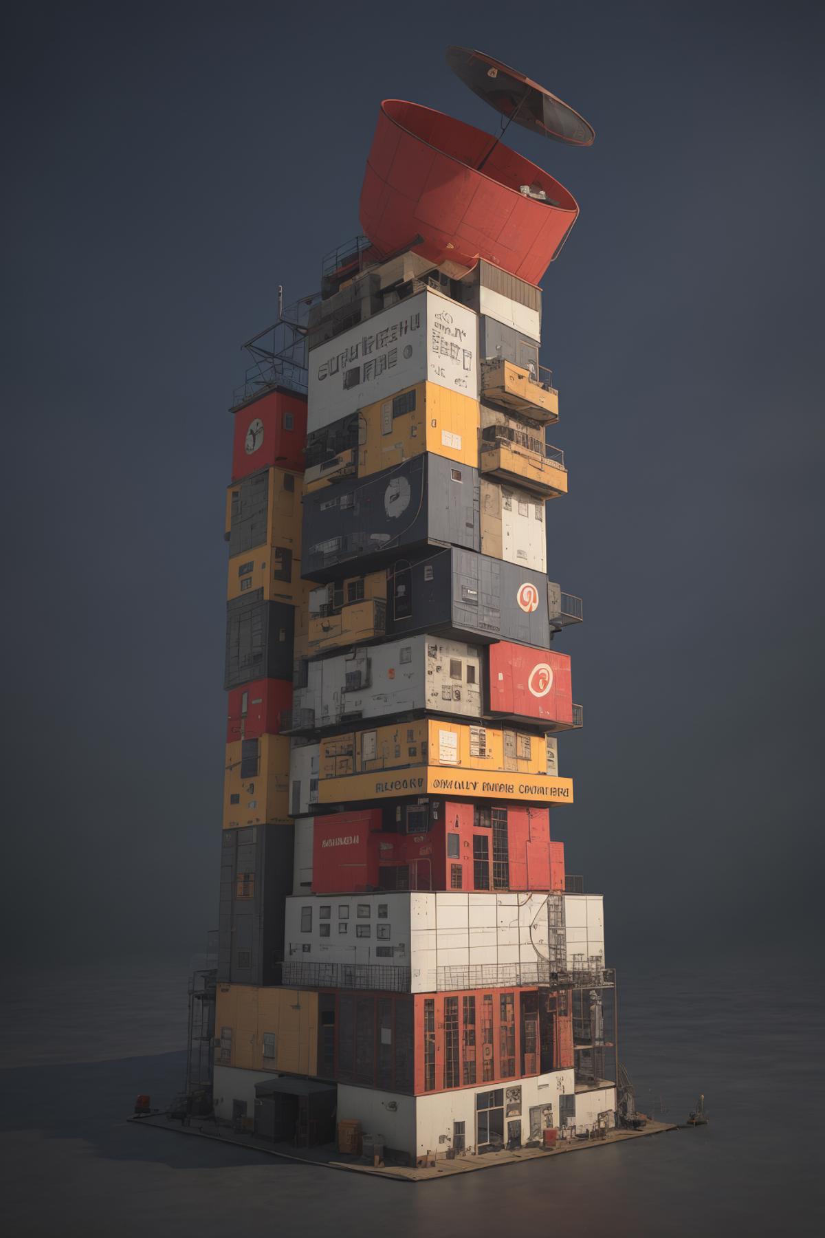Container building,集装箱概念场景,建筑,末日废土 image by ChaosOrchestrator