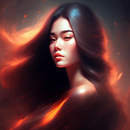 (neverlate style:1) a digital painting of a woman with long hair <lora:djzNeverLateV21_LoraBooth:1>