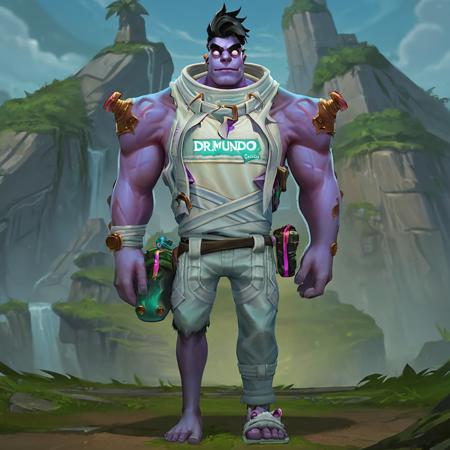 a styled art masterpiece, DrMundo character design,solo,full body <lora:madman-DrMundo-sdxl_lora:1>