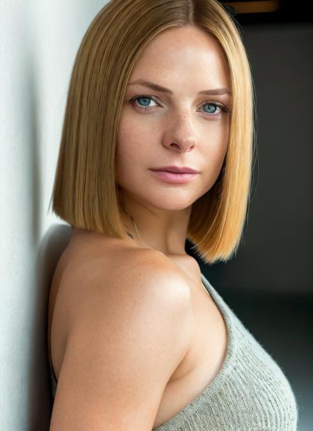 closeup portrait of skswoman, determined , wearing casual wear , with blonde Lob (long bob) , background slums epic (photo, studio lighting, hard light, sony a7, 50 mm, matte skin, pores, colors, hyperdetailed, hyperrealistic), <lyco:Rebecca Ferguson:1.2>