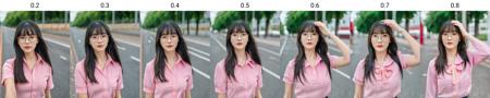 (best quality:1.4), (ultra highres:1.2), (photorealistic:1.4), (8k, RAW photo:1.2),(portrait shot:1.3), pinomyim, 1girl, solo, looking at viewer, bangs, black hair, pink shirt, upper body, outdoors, blurry background, realistic, glasses, round eyewear, road, long hair, Perfect Hands, <lora:neg4all_bdsqlsz_xl_V7:0.8>, <lora:Perfect Hands v2:0.8>, <lora:pinomyim-000050:0.2>