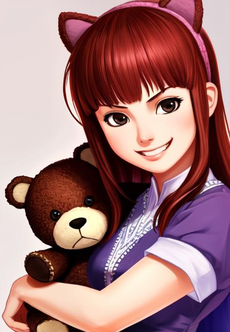 sfw, <lora:annie:0.8>, annie, 1girl, solo, evil grin, portrait, holding teddy bear, (masterpiece, best quality, absurdres, detailed, ultra-detailed:1.3), sexy