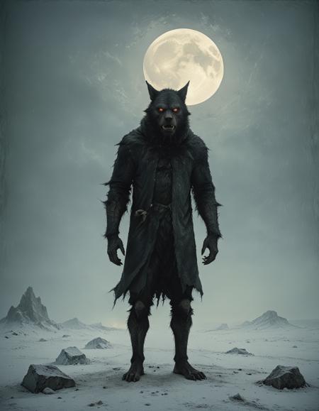 ([by Akos Major|by Lyonel Feininger]:1.5), (Beware the howl of the Werewolf, cursed by the full moon's glow, a creature torn between man and beast, haunted by its primal nature.:0.5)