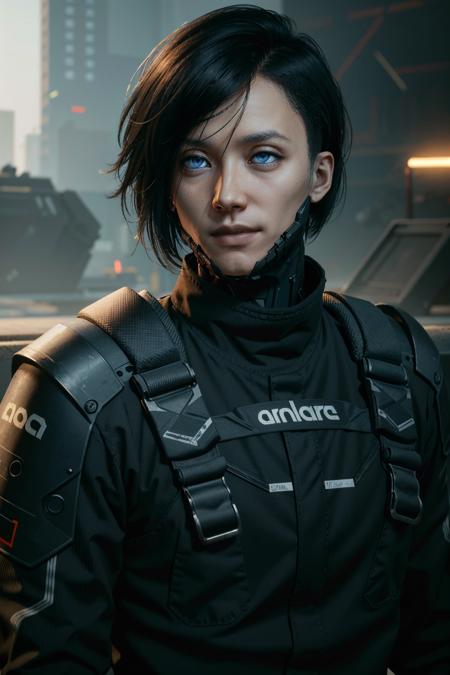 ((ultra detailed, masterpiece, best quality))
 <lora:CyberSandayuOda:0.8>
CyberSandayuOda, solo, short hair, blue eyes, upper body, lips, science fiction, realistic, cyborg