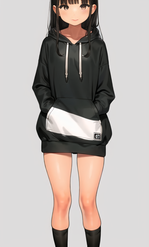 Girl in 2025 oversized hoodie drawing