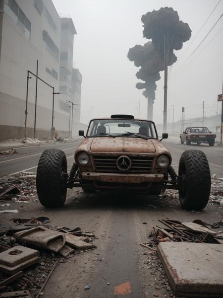 1990s VHS cover, conceptual hyperaesthetic portrait photo, mechanics, oily, opposite, dangerous, quality, shelter, rusty, cogs, heavy smog, aerial perspective, vapor, abandoned, V8 rally buggy, delerict, (impossible angle), dynamic, jump, dust, wheels, three quaters, from below
<lora:epiCRealLife:1>
<lora:epiCRealismHelper:1>