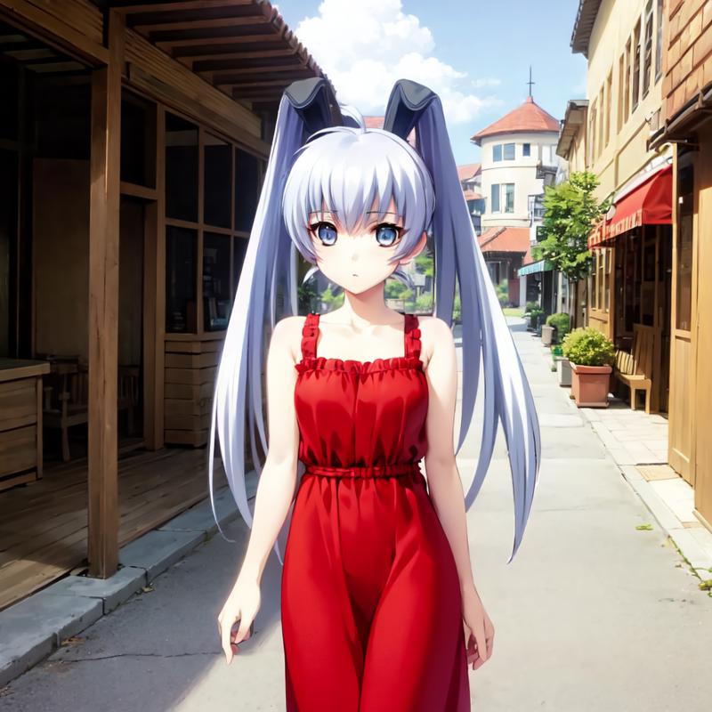 Anime Girl With Blue Eyes And White Hair That Walks With