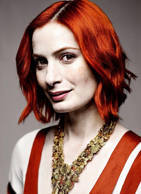 <lora:lora_felicia_day:1.4>, portrait of ((sks woman)) by Flora Borsi, style by Flora Borsi, bold, bright colours, orange Mohawk haircut, ((Flora Borsi))