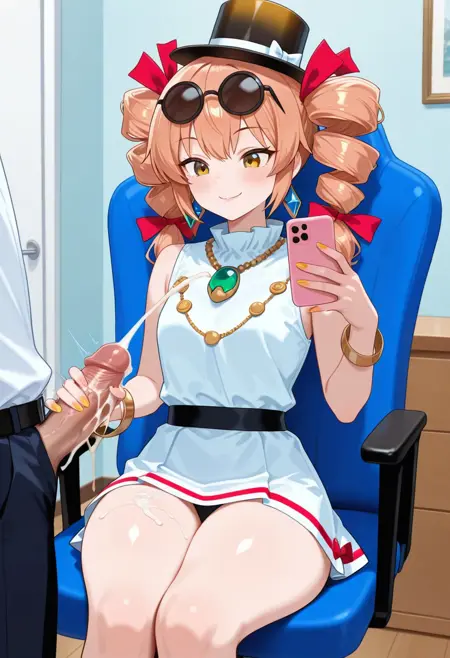 ながらスマホ&手コキ / holding_smartphone & handjob